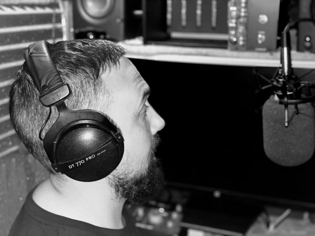 Tim in recording booth